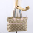GUCCI GG Canvas Tote Bag Beige Gold 155524 Auth 152928-24