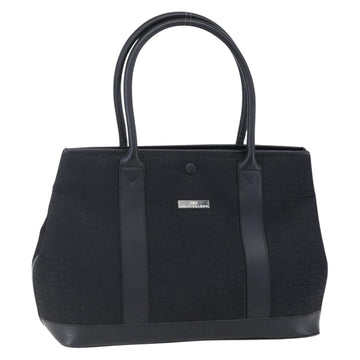 BALENCIAGA Tote Bag Canvas Leather Black Silver Auth 152929