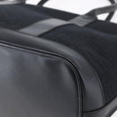 BALENCIAGA Tote Bag Canvas Leather Black Silver Auth 152929-15