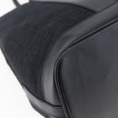 BALENCIAGA Tote Bag Canvas Leather Black Silver Auth 152929-16