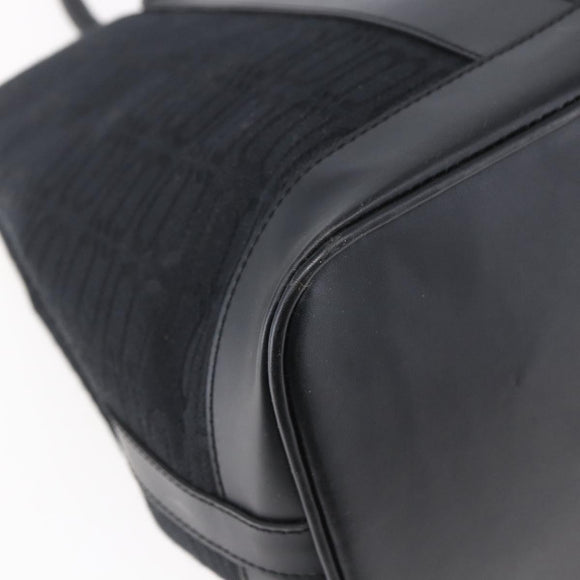 BALENCIAGA Tote Bag Canvas Leather Black Silver Auth 152929