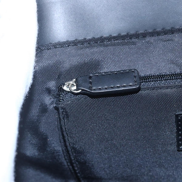 BALENCIAGA Tote Bag Canvas Leather Black Silver Auth 152929