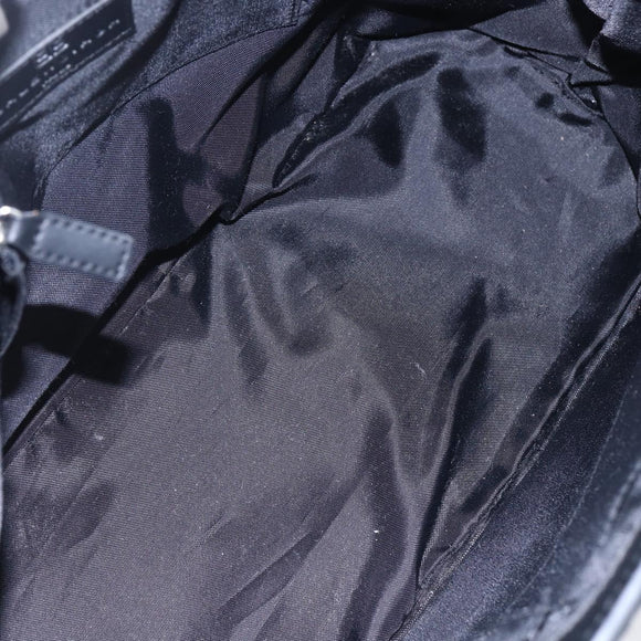 BALENCIAGA Tote Bag Canvas Leather Black Silver Auth 152929