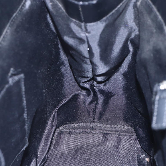 BALENCIAGA Tote Bag Canvas Leather Black Silver Auth 152929