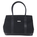 BALENCIAGA Tote Bag Canvas Leather Black Silver Auth 152929-13