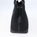 BALENCIAGA Tote Bag Canvas Leather Black Silver Auth 152929-3