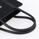 BALENCIAGA Tote Bag Canvas Leather Black Silver Auth 152929-7