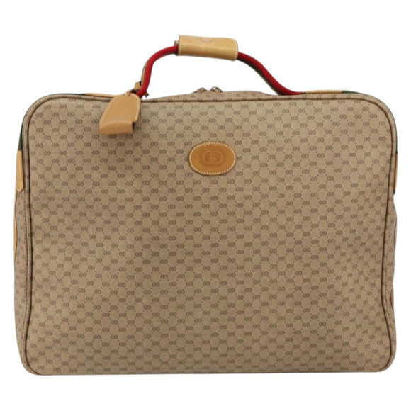 GUCCI Micro GG Supreme Web Sherry Line Bag PVC Beige 012 4864 39 Auth 152930