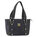 MCM Hand Bag Leather Black Gold Auth 152933-1