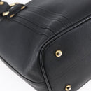 MCM Hand Bag Leather Black Gold Auth 152933-16