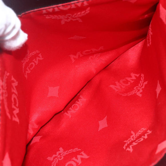 MCM Hand Bag Leather Black Gold Auth 152933