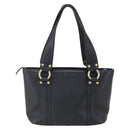 MCM Hand Bag Leather Black Gold Auth 152933-2