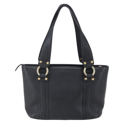 MCM Hand Bag Leather Black Gold Auth 152933 - 0