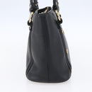 MCM Hand Bag Leather Black Gold Auth 152933-3