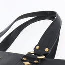 MCM Hand Bag Leather Black Gold Auth 152933-8
