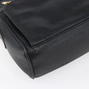 GUCCI Shoulder Bag Leather Black Gold Auth 152934-15