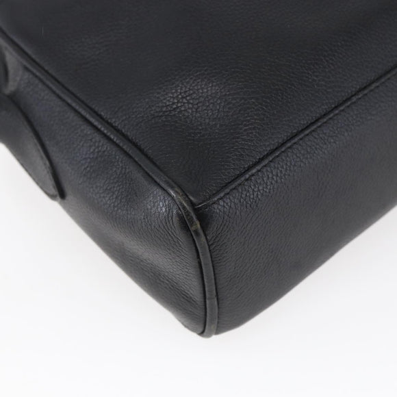 GUCCI Shoulder Bag Leather Black Gold Auth 152934