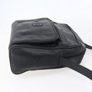 GUCCI Shoulder Bag Leather Black Gold Auth 152934-4