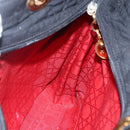 Christian Dior Lady Dior Canage Hand Bag Nylon Black Gold Auth 152936-18