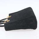 Christian Dior Lady Dior Canage Hand Bag Nylon Black Gold Auth 152936-4
