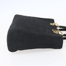 Christian Dior Lady Dior Canage Hand Bag Nylon Black Gold Auth 152936-5