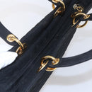 Christian Dior Lady Dior Canage Hand Bag Nylon Black Gold Auth 152936-6