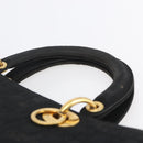 Christian Dior Lady Dior Canage Hand Bag Nylon Black Gold Auth 152936-8