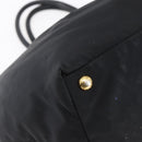 PRADA Hand Bag Nylon Black Gold Auth 152937-16