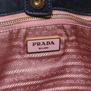 PRADA Hand Bag Nylon Black Gold Auth 152937-10