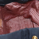 PRADA Hand Bag Nylon Black Gold Auth 152937-19