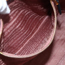 PRADA Hand Bag Nylon Black Gold Auth 152937-21