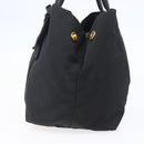 PRADA Hand Bag Nylon Black Gold Auth 152937-4