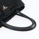 PRADA Hand Bag Nylon Black Gold Auth 152937-7