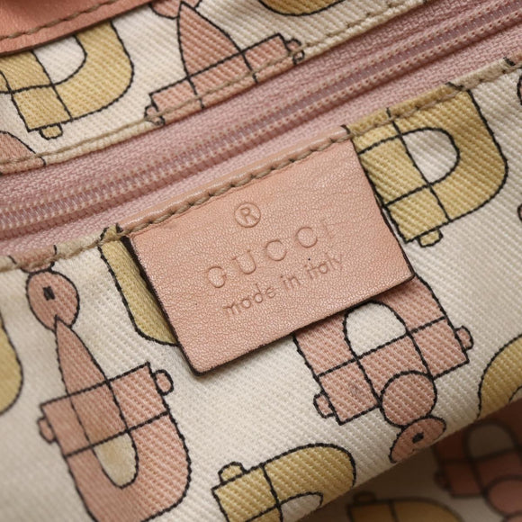 GUCCI GG Canvas Guccissima Abbey Tote Bag Leather Pink Gold 189831 Auth 152938
