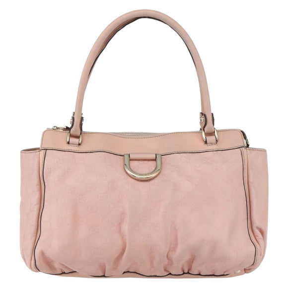 GUCCI GG Canvas Guccissima Abbey Tote Bag Leather Pink Gold 189831 Auth 152938