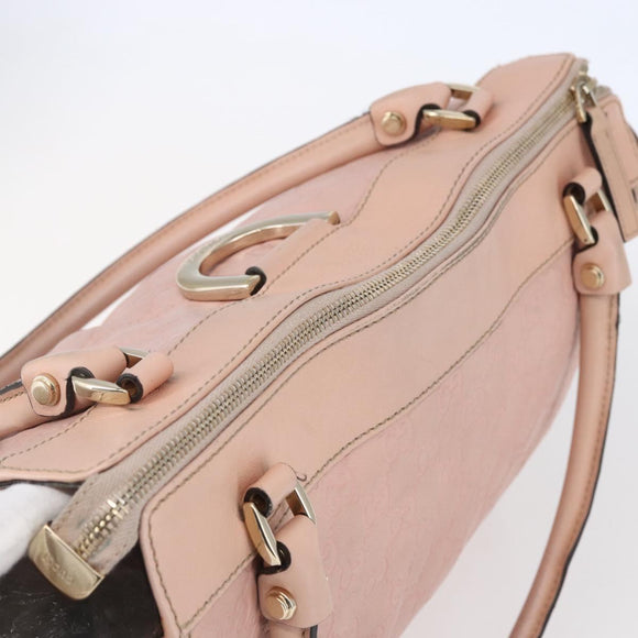 GUCCI GG Canvas Guccissima Abbey Tote Bag Leather Pink Gold 189831 Auth 152938