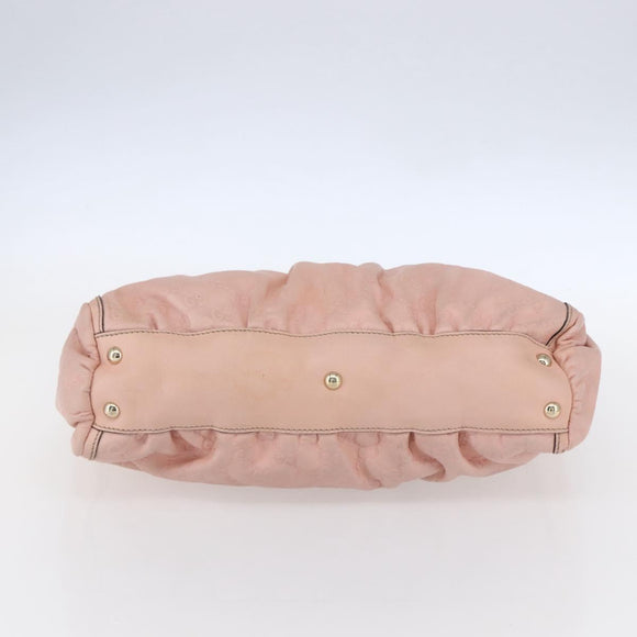 GUCCI GG Canvas Guccissima Abbey Tote Bag Leather Pink Gold 189831 Auth 152938