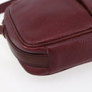 CARTIER Must Line Shoulder Bag Leather Bordeaux Gold Auth 152940-11