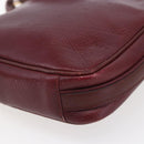 CARTIER Must Line Shoulder Bag Leather Bordeaux Gold Auth 152940-12