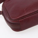 CARTIER Must Line Shoulder Bag Leather Bordeaux Gold Auth 152940-13
