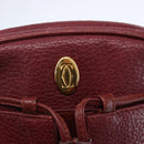 CARTIER Must Line Shoulder Bag Leather Bordeaux Gold Auth 152940-15