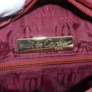 CARTIER Must Line Shoulder Bag Leather Bordeaux Gold Auth 152940-16
