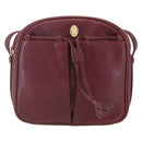 CARTIER Must Line Shoulder Bag Leather Bordeaux Gold Auth 152940-2
