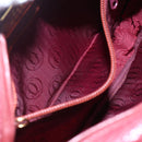 CARTIER Must Line Shoulder Bag Leather Bordeaux Gold Auth 152940-21
