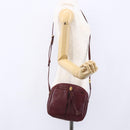 CARTIER Must Line Shoulder Bag Leather Bordeaux Gold Auth 152940-23