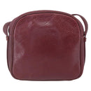 CARTIER Must Line Shoulder Bag Leather Bordeaux Gold Auth 152940-3