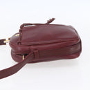 CARTIER Must Line Shoulder Bag Leather Bordeaux Gold Auth 152940-4