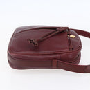 CARTIER Must Line Shoulder Bag Leather Bordeaux Gold Auth 152940-5