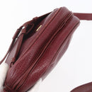 CARTIER Must Line Shoulder Bag Leather Bordeaux Gold Auth 152940-6