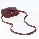 CARTIER Must Line Shoulder Bag Leather Bordeaux Gold Auth 152940-7